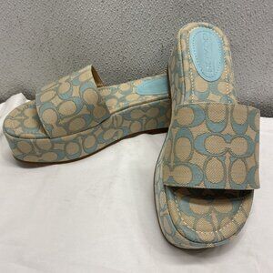 NEW COACH Women's Eloise Jacquard Sandal Blue – Size 8 (CT816)